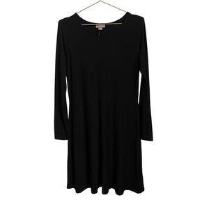 Jana Black Long Sleeve Fit & Flair Dress Large NWT